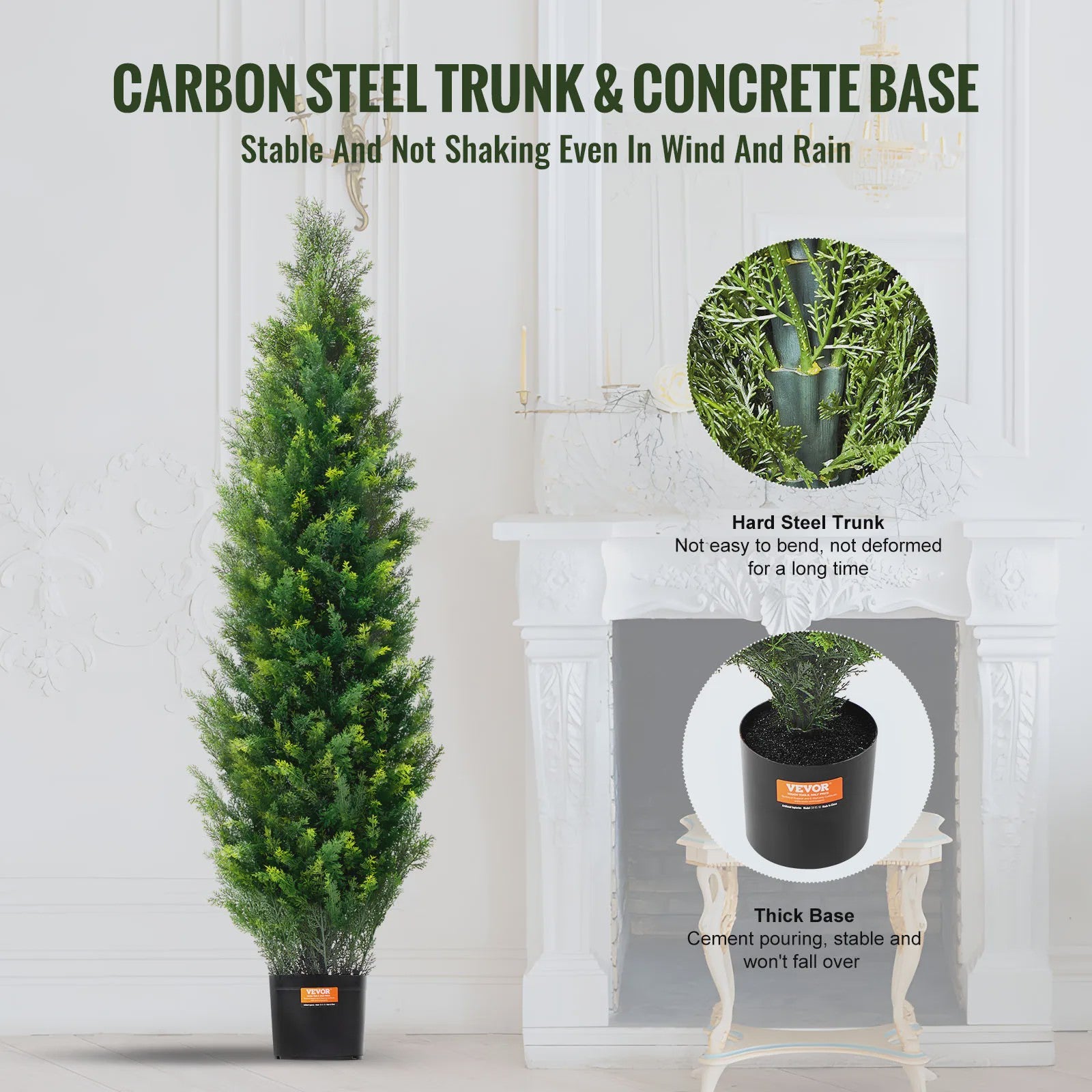 Kunst Echte Cipres Topiary Boom - Onderhoudsvrije Groene Decoratie voor Binnen & Buiten