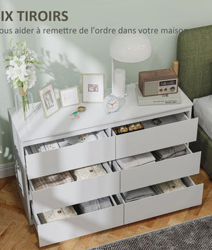 Moderne Commode met 6 Lades - Stijlvolle Slaapkamer Opbergkast (120x39x75 cm)