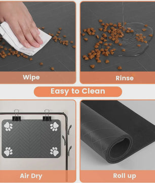 Absorberende Voer- en Waterbak Mat voor Hond en Kat - Waterdicht & Sneldrogend