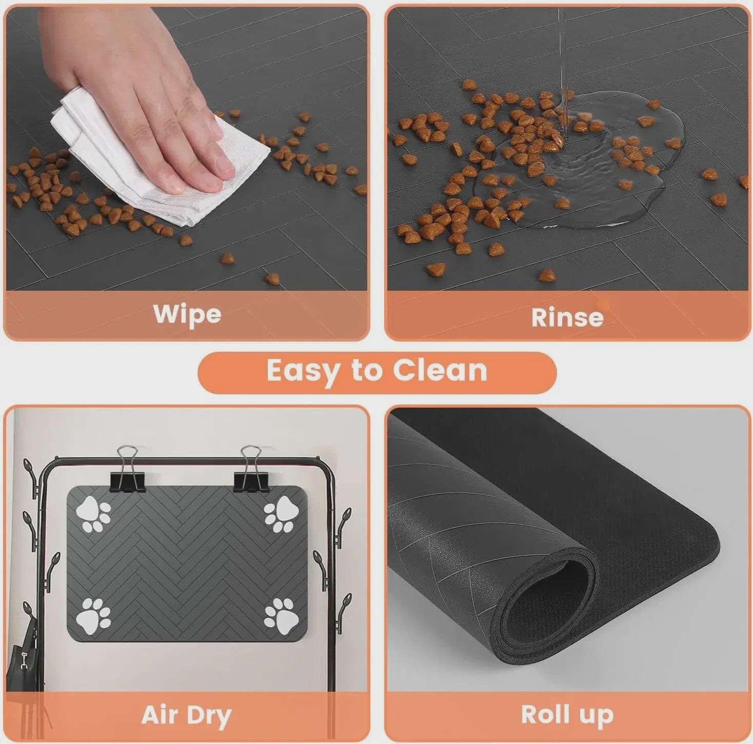 Absorberende Voer- en Waterbak Mat voor Hond en Kat - Waterdicht & Sneldrogend