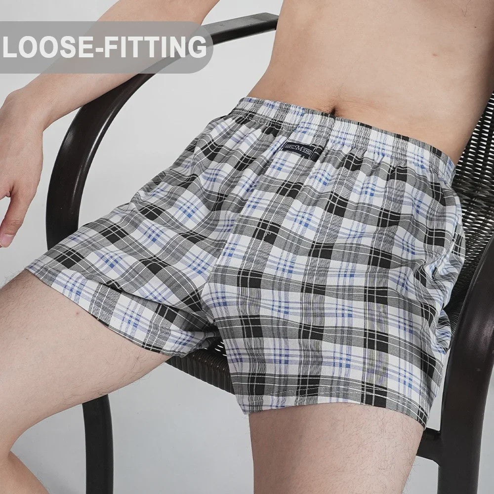 Herens Boxer Shorts van Puur Katoen - Comfortabel & Ruim - Geruit & Effen - Plus Size M-3XL