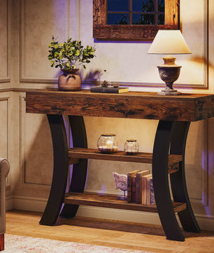 Rustieke Console Tafel met 3 Niveaus - Entree, Hal of Woonkamer