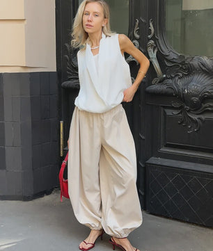 Dames Lantaarnbroek van 100% Katoen - Losse Pasvorm, Street Style