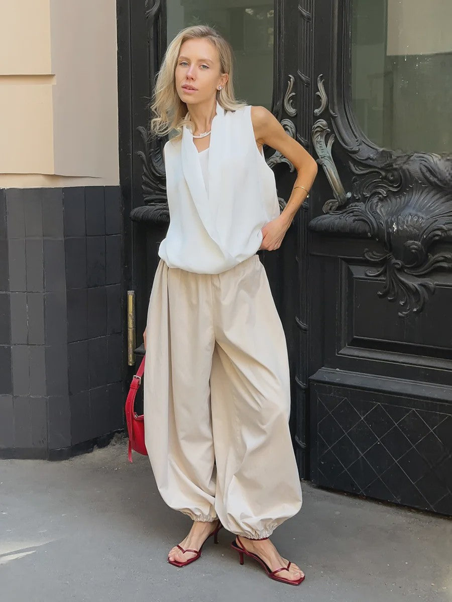 Dames Lantaarnbroek van 100% Katoen - Losse Pasvorm, Street Style