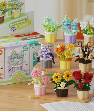 Bouwstenen Bloemen in Pot - Creatieve Mini Bloemenboeketten Bouwpakketten