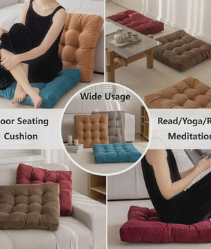 Comfortabel Vierkant Vloerkussen - Dikke Zachte Zitmat voor Meditatie, Yoga & Ontspanning