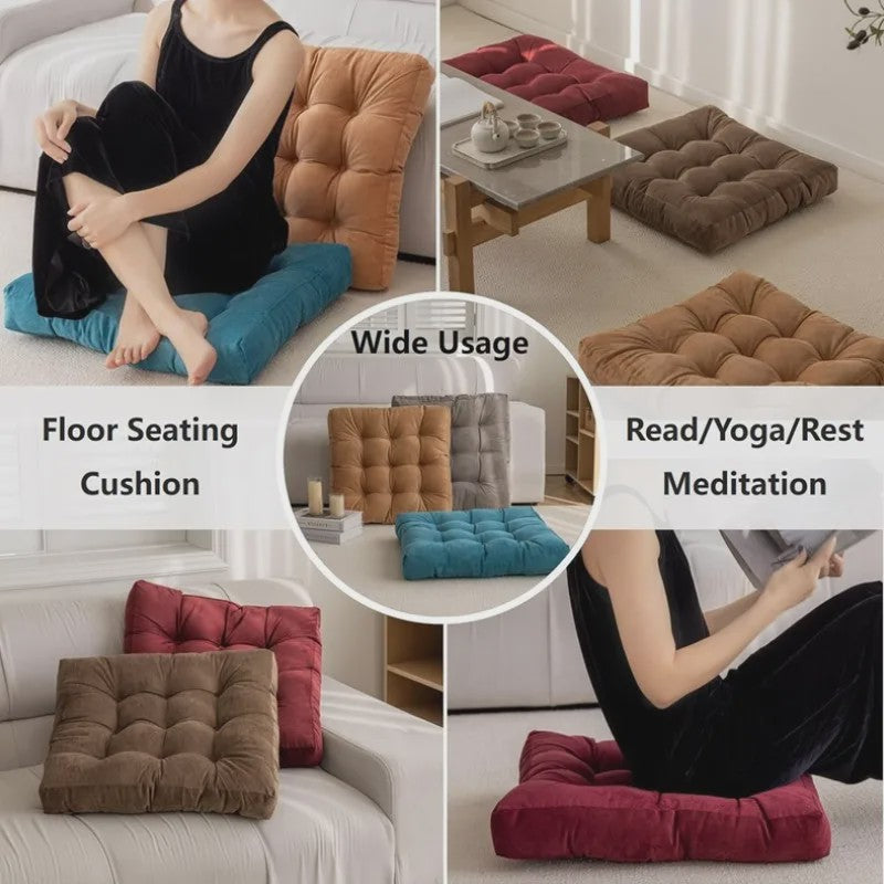 Comfortabel Vierkant Vloerkussen - Dikke Zachte Zitmat voor Meditatie, Yoga & Ontspanning