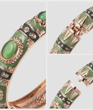 Bohemian Emaille Armband Dames - Kleurrijke Cloisonné Bangle met Indiaas Design