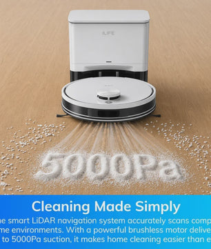 ILIFE A30 Pro Robotstofzuiger met Zelflegstation, 5000Pa Zuigkracht, LDS Navigatie & Dweilfunctie