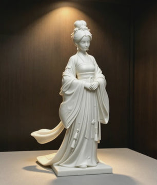 Elegant Chinees Hanfu Damesbeeldje - Oosterse Sculptuur 12cm