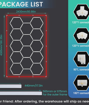 Modulaire Hexagon LED Garageverlichting - 14 Modules, Ultrahelder 6500K Wit, DIY Montage