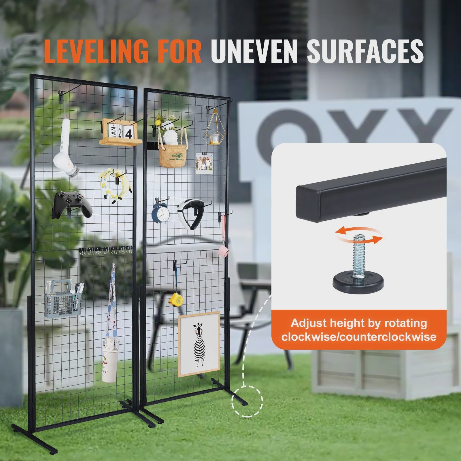 Dubbelzijdige Gridwall Display Panelen met Haken - 2 Stuks
