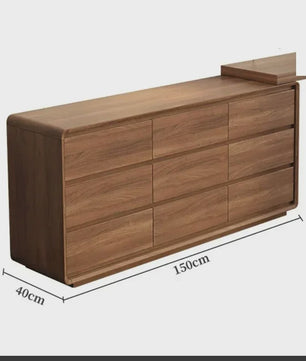 Moderne Houten Kaptafel met Spiegel en Ruime Opbergruimte