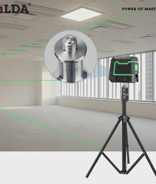 HILDA Laserwaterpas Statief - Verstelbaar 1.6m/3m Hoogte, Aluminium Legering, 1/4" Interface