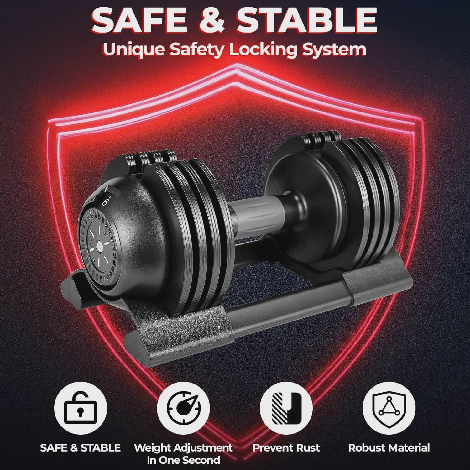 Verstelbare Dumbbells Set 1.5-24 kg met 5 Gewichtsniveaus - Compact en Efficiënt Trainen