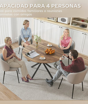 Ronde Eettafel Eikenlook - Ø120x75 cm - Geschikt voor 4 Personen