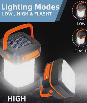 Oplaadbare Solar Camping Lantaarn - IP65 Waterdicht, Dual Charge (Zon & USB), Draagbare LED Zaklamp voor Wandelen