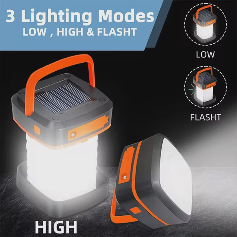 Oplaadbare Solar Camping Lantaarn - IP65 Waterdicht, Dual Charge (Zon & USB), Draagbare LED Zaklamp voor Wandelen