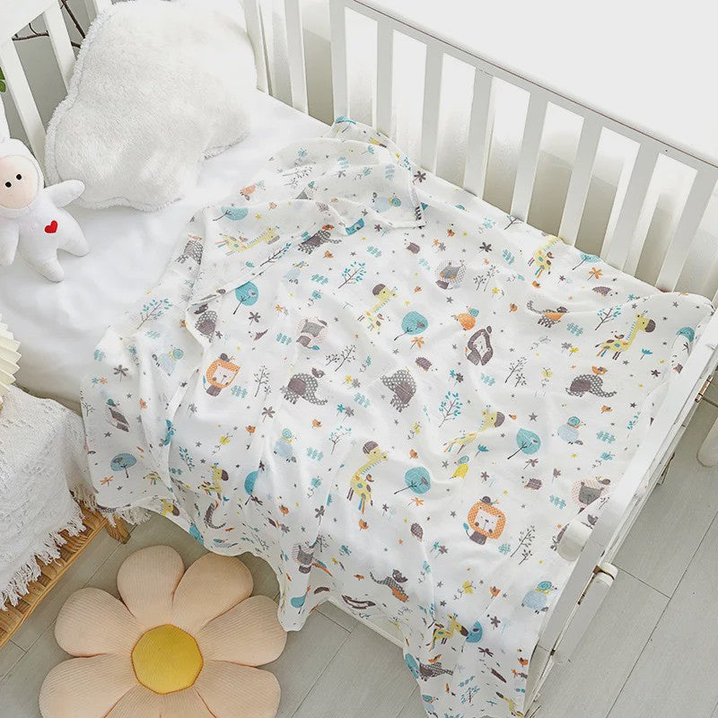 Dubbellaags Bamboe Katoen Muslin Baby Dekentje - Ademend en Multifunctioneel