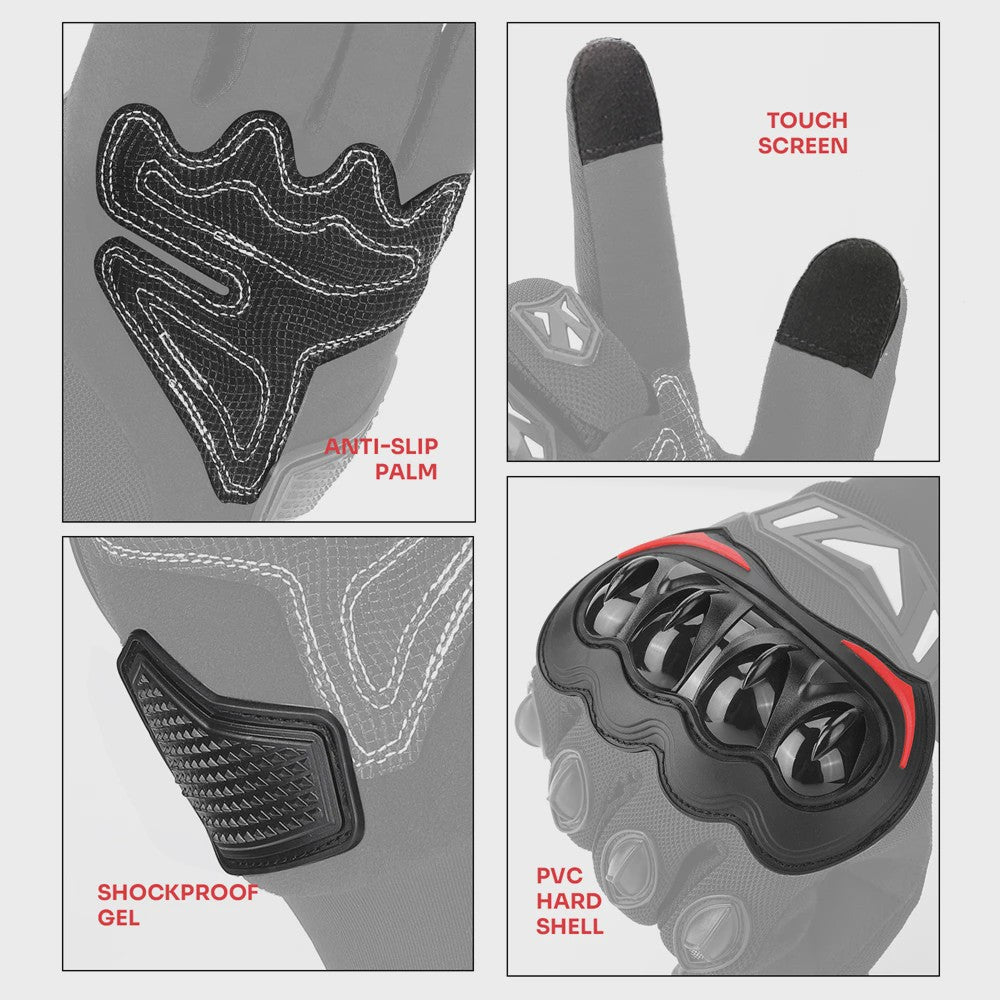 KEMIMOTO Zomer Motorhandschoenen met CE Knokkelbescherming en Touchscreen Functie