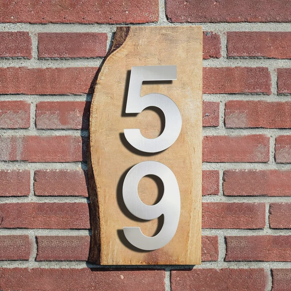 RVS Huisnummer 76mm of 152mm - Modern Zilverkleurig Adresbord