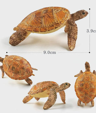 Miniatuur Zeedieren Figuren Set: Orka, Haai, Walrus, Zeeleeuw, Schildpad & Dolfijn