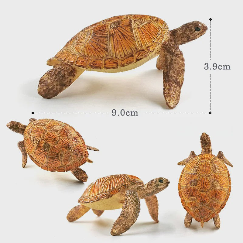 Miniatuur Zeedieren Figuren Set: Orka, Haai, Walrus, Zeeleeuw, Schildpad & Dolfijn