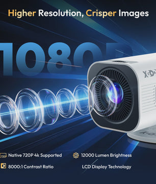 Xgody Gimbal 3 Pro 4K Wifi6 Android Mini Projector - Draagbaar Home Theater met 300 Ansi Lumens