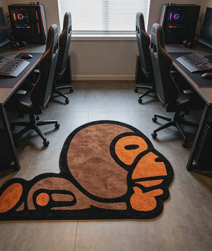 Creatief Aap Vorm Tapijt - Uniek Cartoon Design voor Gaming Kamer & Slaapkamer