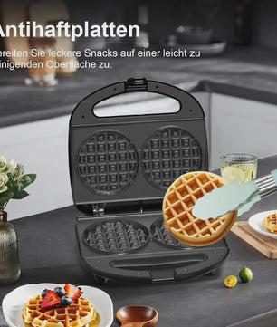Dubbele Wafelmaker 750W - Anti-aanbak & Automatische Temperatuurregeling