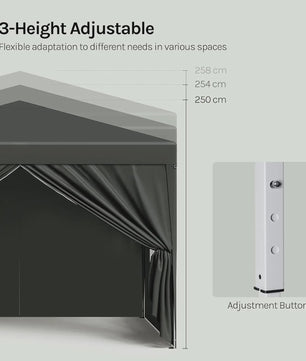 WOLTU 3x3m Partytent - Waterdichte Tuin- en Camping Paviljoen met UV-bescherming en Draagtas
