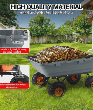 Poly Tuin Kipkar met Stalen Frame en 2-in-1 Handvat - 360kg Laadvermogen