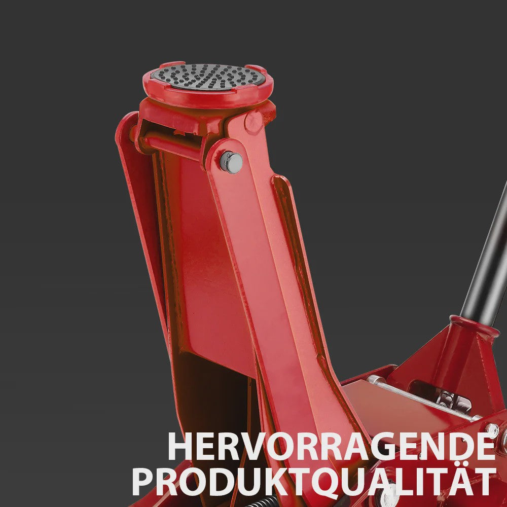 3T Hydraulische Vloerkrik - Zwaar Uitvoering Staal met Dubbele Pomp & Hefbereik 75-505mm