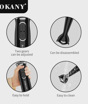 SOKANY SK-1724 Hand Blender: Krachtige Staafmixer met 2 Snelheden & Roestvrijstalen Mes