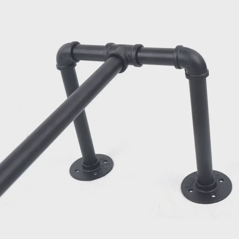 Industrieel Wandrek Kledingrek Metaal Pijp Design - 40kg Draagkracht