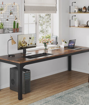 Extra Lange Bureau voor 2 Personen (200 cm) - Dubbel Werkstation voor Thuis of Kantoor