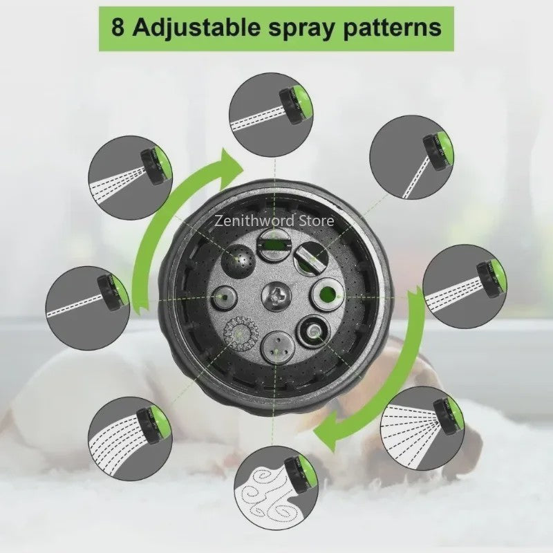 Multifunctionele Hondendouche Spuitpistool 8-in-1 met Schuimfunctie - Ideaal voor Huisdieren, Auto & Tuin