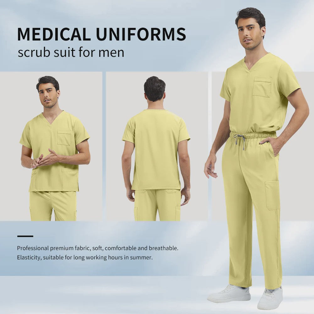 Niaahinn Heren Scrubs Set - Medische Werkkleding voor Ziekenhuis & Zorgprofessionals