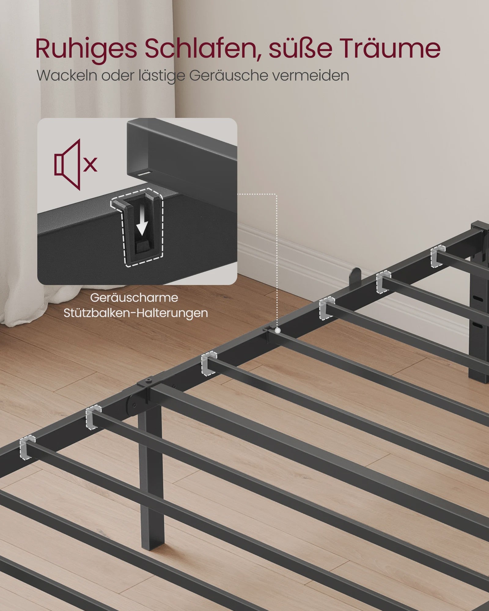 VASAGLE Metalen Bedframe - Modern, Stijlvol en Ruimtebesparend