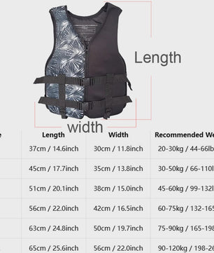 Neopreen Reddingsvest Volwassenen EN12402-4 | 20-120kg | Diverse Watersporten