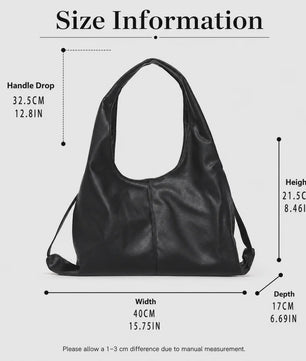 Dames Grote Hobo Schoudertas van Zacht PU Leer - Ruim & Casual