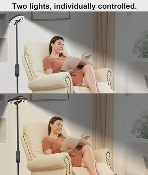 Moderne LED Vloerlamp met Touch & Afstandsbediening - Instelbare Kleur & Helderheid - Ideaal voor Lezen & Werk