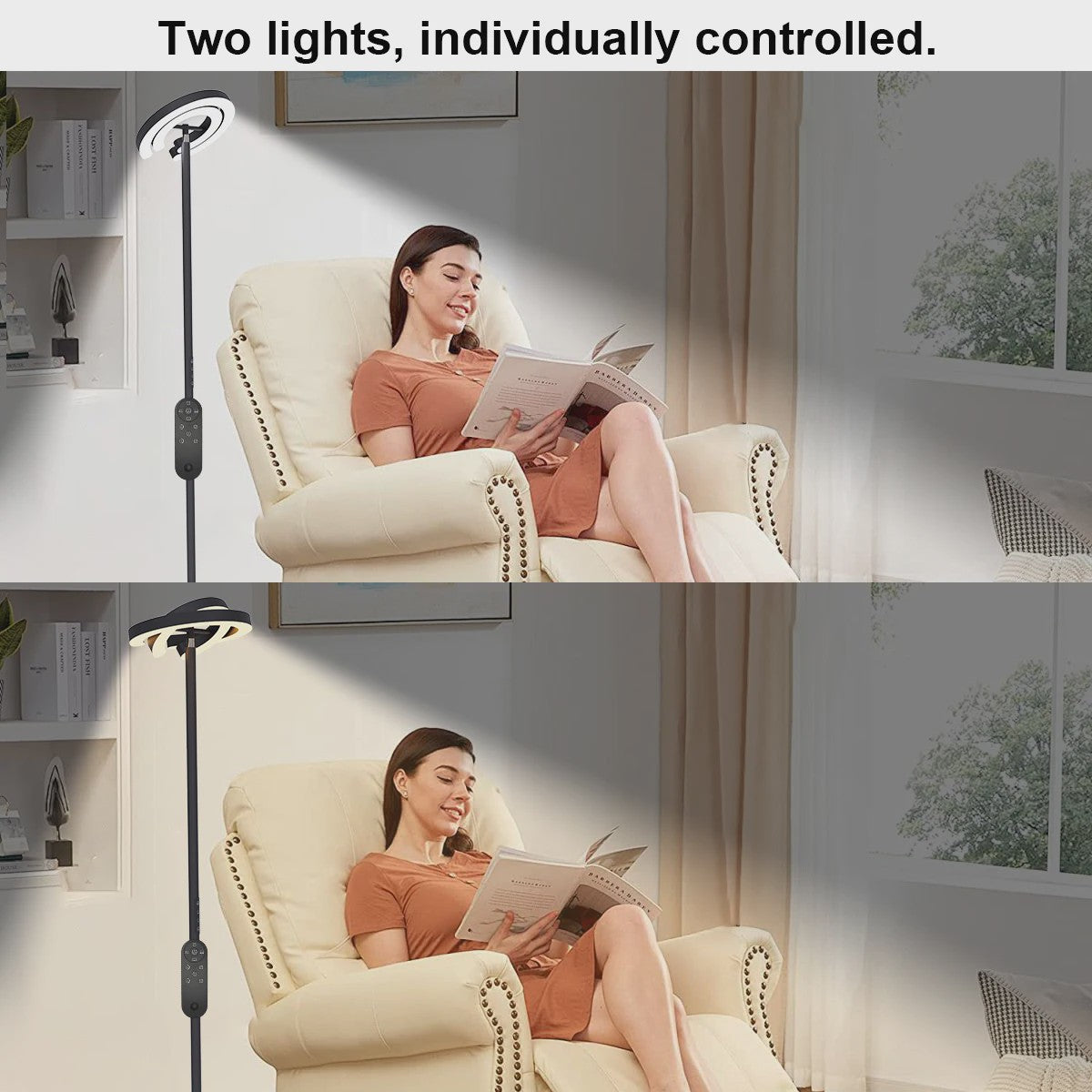 Moderne LED Vloerlamp met Touch & Afstandsbediening - Instelbare Kleur & Helderheid - Ideaal voor Lezen & Werk