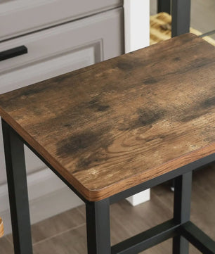 Set van 2 Krukken VASAGLE - Rustiek Hout & Zwart Metaal - 120kg Draagkracht