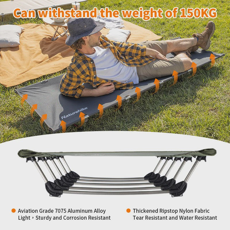 Naturehike Ultralichte Opvouwbare Camping Cot - Draagbaar Kampeerbed voor Buiten