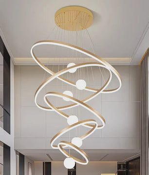 Moderne LED Plafondlamp Spiraal - Hanglamp voor Trappenhuis en Woonkamer