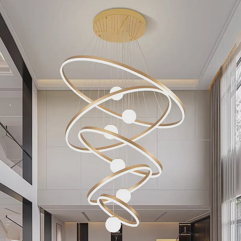 Moderne LED Plafondlamp Spiraal - Hanglamp voor Trappenhuis en Woonkamer
