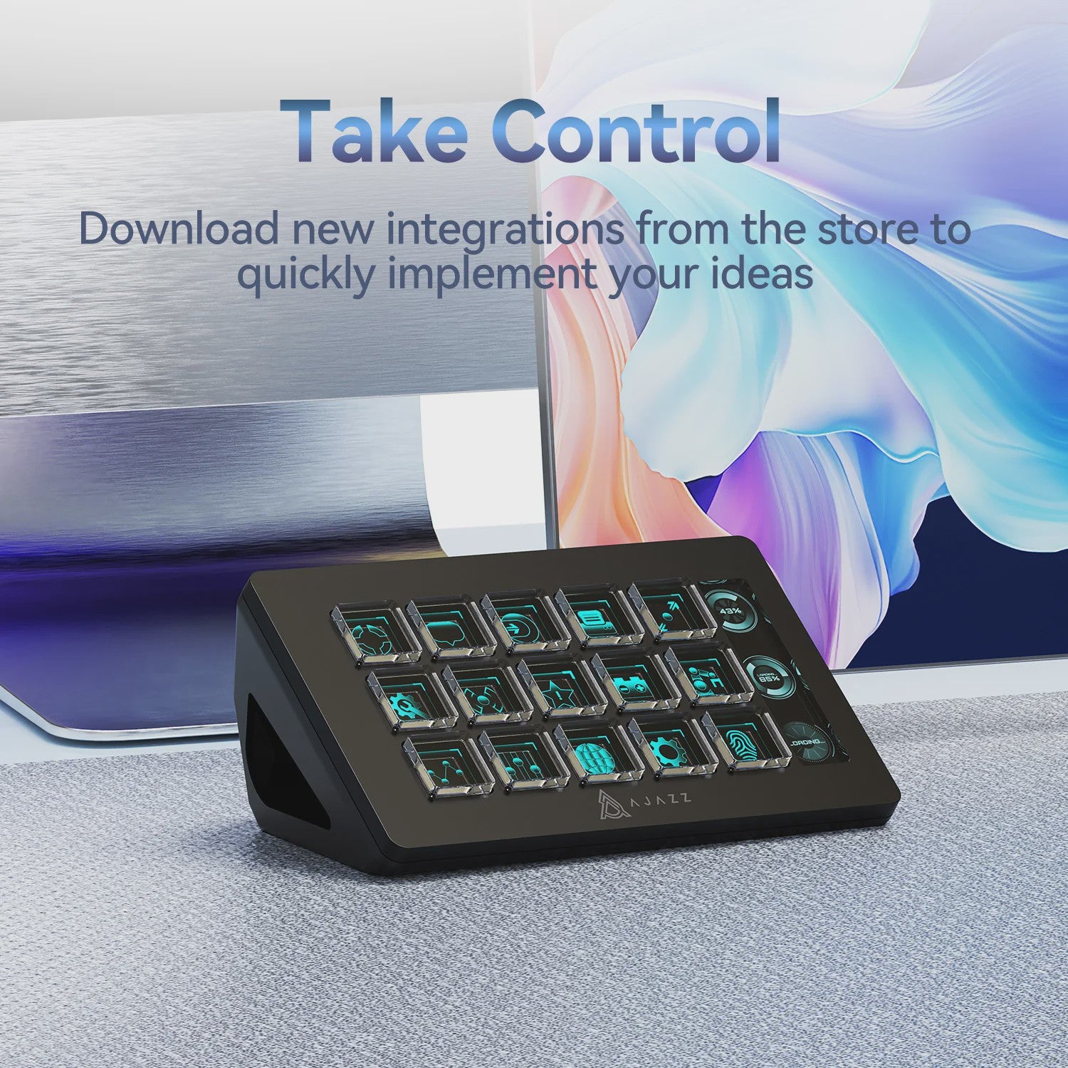 AJAZZ AKP153 Programmeerbare Macro Console met Visueel LCD Scherm voor Gaming, Kantoor, Streaming en Videobewerking