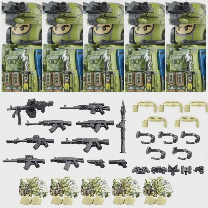 Bouwstenen Militaire Special Forces Commando Figuren met Wapens