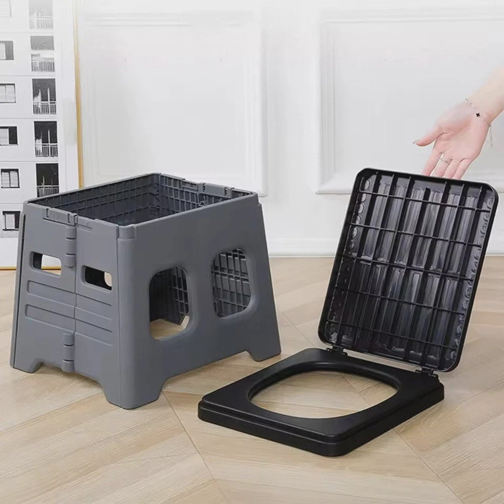 Draagbaar Toilet met Deksel - Sterk en Compact voor Kamperen, Wandelen & Boottochten